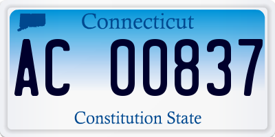 CT license plate AC00837