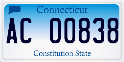 CT license plate AC00838