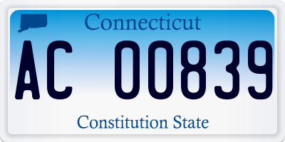 CT license plate AC00839