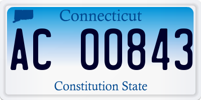 CT license plate AC00843