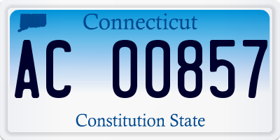 CT license plate AC00857