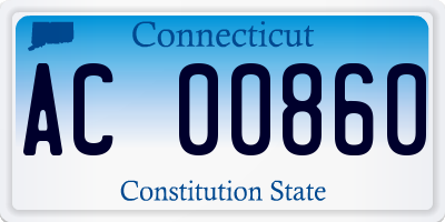 CT license plate AC00860