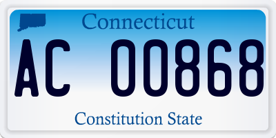 CT license plate AC00868