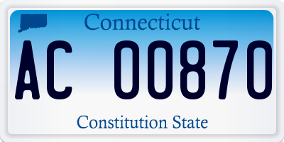 CT license plate AC00870