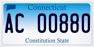 CT license plate AC00880