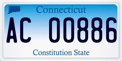 CT license plate AC00886