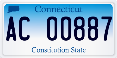 CT license plate AC00887