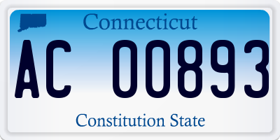 CT license plate AC00893