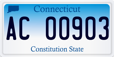 CT license plate AC00903