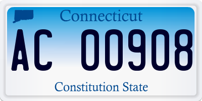 CT license plate AC00908