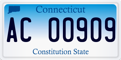 CT license plate AC00909