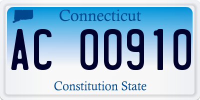 CT license plate AC00910