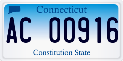 CT license plate AC00916