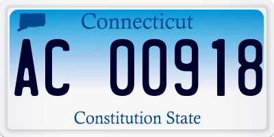 CT license plate AC00918