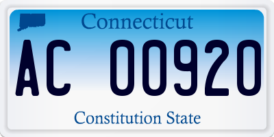 CT license plate AC00920