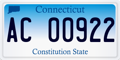 CT license plate AC00922