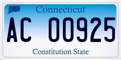 CT license plate AC00925