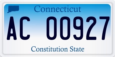 CT license plate AC00927