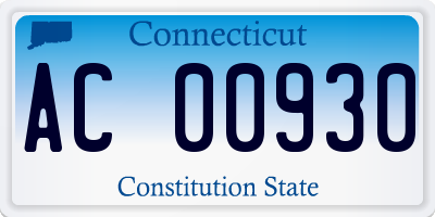 CT license plate AC00930