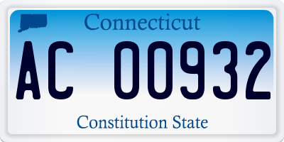 CT license plate AC00932