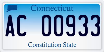 CT license plate AC00933