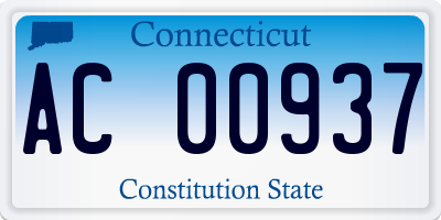 CT license plate AC00937