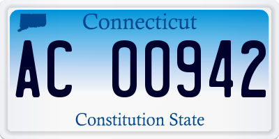 CT license plate AC00942