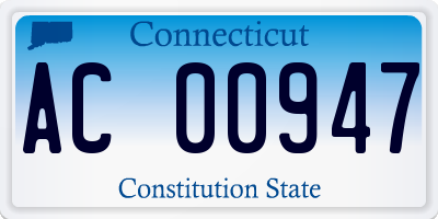 CT license plate AC00947