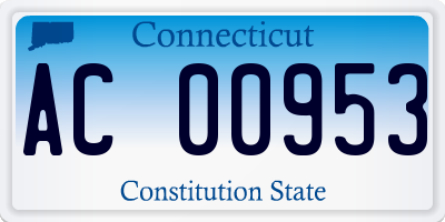 CT license plate AC00953