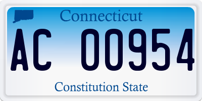 CT license plate AC00954