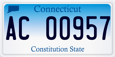 CT license plate AC00957