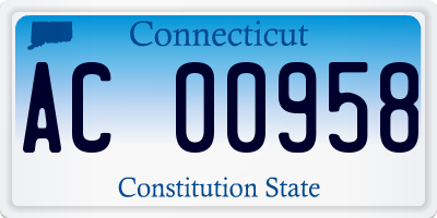 CT license plate AC00958