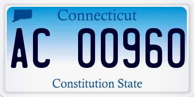 CT license plate AC00960