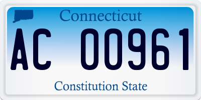 CT license plate AC00961