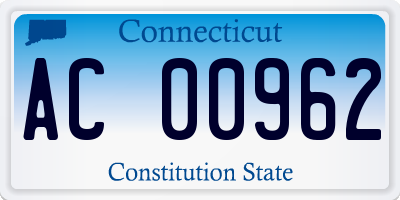 CT license plate AC00962