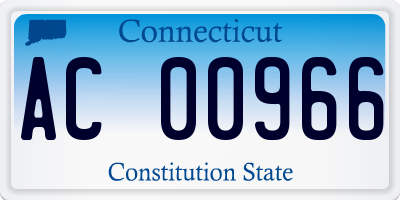 CT license plate AC00966