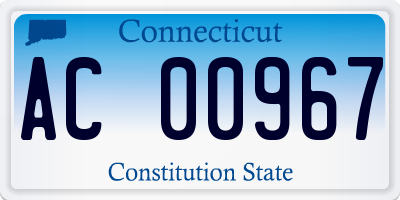 CT license plate AC00967