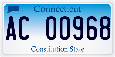 CT license plate AC00968