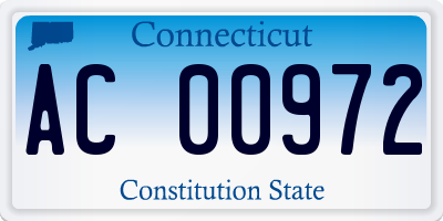 CT license plate AC00972