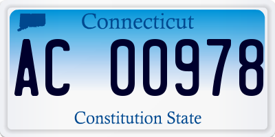 CT license plate AC00978