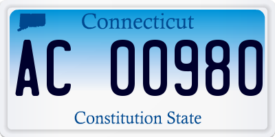 CT license plate AC00980