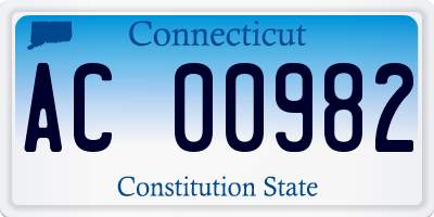 CT license plate AC00982