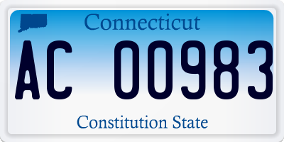 CT license plate AC00983