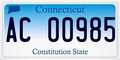 CT license plate AC00985