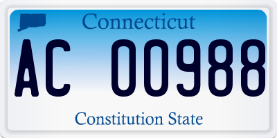 CT license plate AC00988