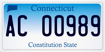 CT license plate AC00989