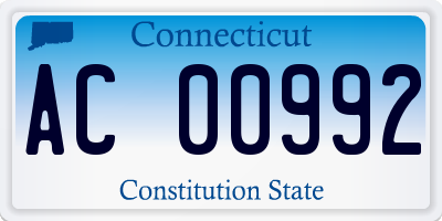 CT license plate AC00992