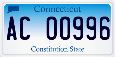 CT license plate AC00996