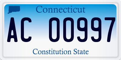 CT license plate AC00997