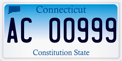 CT license plate AC00999